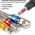 TIMESETL 3Pcs 1/4" 3/8" 1/2" Cr-V Hex Shank Impact Grade Socket Adapter Extension Set & 105° Right Angle Drill Bit Adapter Attachment 1/4" Drive 6...