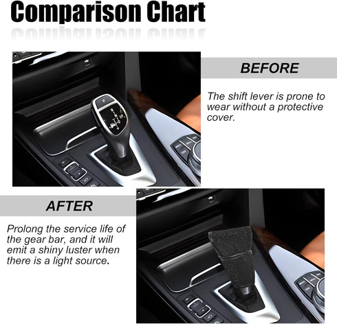 Bling Bling Auto Shift Gear Cover, Auto Shift Gear Cover, Luster Crystal Car Knob Gear Stick Protector, Car Knob Gear Stick Protector,Universal Ve...