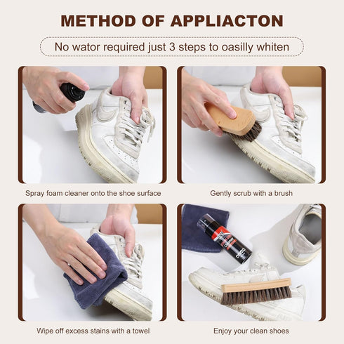 IKI Stubborn Stain Dry Cleaning Agent Set - Includes Large Horsehair Brush & 2 High-Fiber Towels - Effective on Clothes, Shoes, Fabrics, Blankets,...