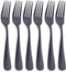 Matte Black Dinner Fork, GoGeiLi Stainless Steel Satin Finish 8.0-inch Silverware Flatware Fork Set, Service for 6, Dishwasher Safe...