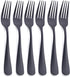 Matte Black Dinner Fork, GoGeiLi Stainless Steel Satin Finish 8.0-inch Silverware Flatware Fork Set, Service for 6, Dishwasher Safe...