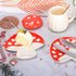 2 Pack Mushroom Spoon Rest for Stove Top, Ceramic Spoon Rest, Cute Spoon Holder for Kitchen Counter Utensil Rest,Mushroom Dishes for Teabag,Snack,...