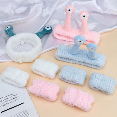 Canitor Snail Spa Headband Wrist Bands for Washing Face Makeup Headband Cute Animal Hair Band Head Band for Skincare Face Wash Cute Funny Gifts fo...