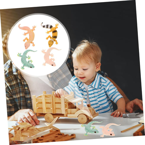 Toyvian 4pcs Simulation Lizard Model Lizard Figurines Toy Reptile Habitat Decorations Lizard Educational Toys Science Educational Prop Statues Kid...