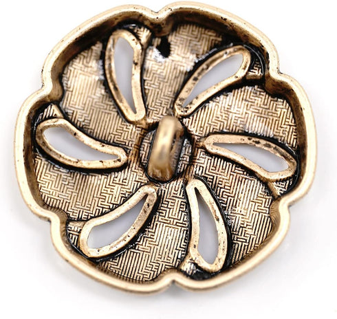 20 pcs Vintage Hollow Scale Pattern Copper Metal Shank Sewing Coat Buttons -25mm -1"...