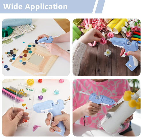 Cordless Hot Glue Gun Kit with 10 Sticks, Glue Gun Set, Hot Melt Glue Gun for Kids' Crafts, Wood, Glass, DIY Arts, School Projects, and Home Repai...