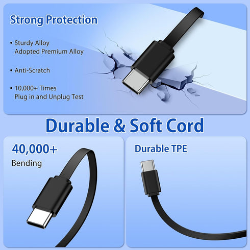 Retractable Car Phone Charger for iPhone 15 Pro Max,2Pack 3.3FT Android Cell Phone Charger Cable Type C Fast Charging for Samsung Galaxy S24 Ultra...