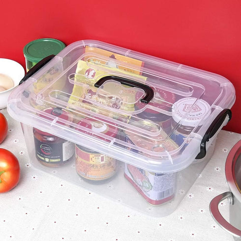 8 Quart Clear Storage Bin with Handle, 2 Packs...