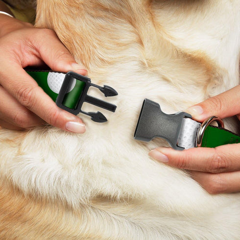 Buckle-Down Plastic Clip Collar - Golf Balls Scattered Green/White - 1" Wide - Fits 9-15" Neck - Small...