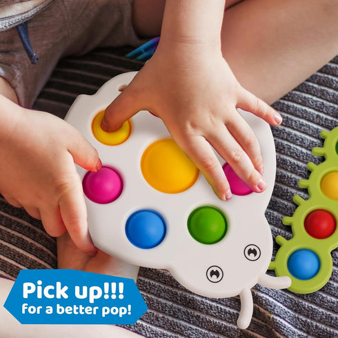 LiKee Fidget Popper Sensory Baby Toys for 10+ Months, Montessori Busy Toy for 1 2 3 Year Old Toddlers Push and Popping Bubbles Fine Motor Skill, T...