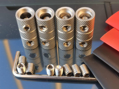 4 Guage Wire Splice Connectors 4 AWG Battery Cable Splicing Amplifier Wire Butt Connector Nickel Plated Brass 4PCS with Heat Shrink Tube...