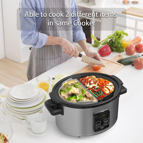 Slow Cooker Liners?Cook Two Things at Once and Easy Clean?Crock Pot Divider?Suitable for 6-8QT Crock?Silicone Crock Pot Liners Oval (2)...