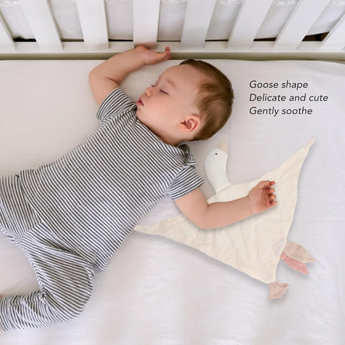 Baby Security Blanket,Cute Ultra Soft Breathable Goose Baby Snuggle Blanket Stuffed Animals Baby Blanket Traveling Sleeping Blanket for Babies (Iv...