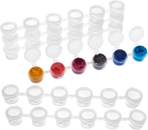 PH PandaHall 25 Strips Empty Paint Pots Strips, 150 Pots 3ml/ 0.1oz Mini Paint Pot Pod Strips Arts Crafts Plastic Storage Containers Painting Cup ...