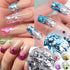 24 Grids Rhombus Hexagon Mermaid Holographic Glitter Nail Art Sequins Silver Colorful Collocation 3D Shiny Nail Art Flakes Acrylic Supplies Glitte...