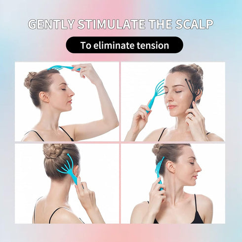 2Pack Head Massager for Hair Growth - Scalp Stimulating Handheld Massager for Deep Relaxation & Stress Reduction - Portable Spa Tool for Home, Off...