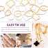 Swpeet 400Pcs Gold and Sliver 12mm 15mm 16mm 18mm 5 Styles Open Jump Rings Assortment Kit, Plum Bossom/Water Droplets/Heart/SquareIron O Rings Con...