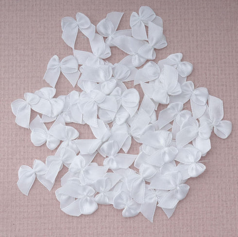Sowaka 50 Pcs Mini Satin Ribbon Bow 0.9 Inch Small Soft Cute Elegant Bows for Craft DIY Making Kit Art Scrapbooking Sewing Christmas Gift Wedding ...