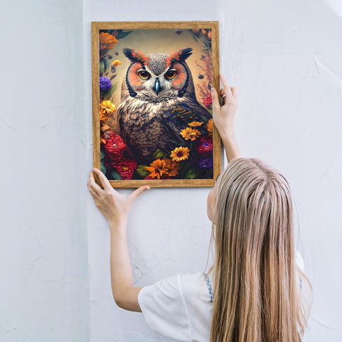 MOGTAA Owl Diamond Art Painting Kits for Adults, Full Drill Flowers Diamond Painting Kits for Beginners, DIY 5D Diamond Dots Kits Animal Gem Craft...