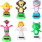 6 Pcs Solar Powered Dancing Animal Dolls Swinging Animated Bobble Dancer Window Sun Catcher Car Decor Portable Suncatchers,Frog Angel Shark Flamin...
