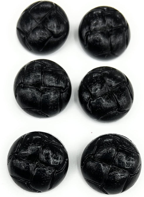 6-1-1/16 '' Faux Leather Black Buttons Sets Folded Design,-Ideal Leather Replacement Button Set for Your Favorite Harris Tweed, Camel-Hair, Cashme...