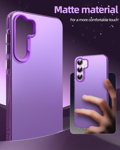 Dssairo for samsung galaxy a35 5g phone case,with 2 pack Tempered Glass Screen Protector?18FT Drop Resistant Matte Back Cover Shockproof Slim Fit ...