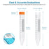 Conical Centrifuge Tubes 15mL, 100Pcs Sterile Polypropylene Test Tubes, Leak-Proof Screw Caps, Plastic Container with Graduated & Write Marks, Non...