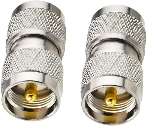 DHT Electronics RF coaxial Coax Adapter UHF Male to Male PL-259 Connector Pack of 2...