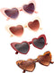 4 Pairs Heart Shaped Sunglasses Goggle Vintage Cat Eye Sunglasses Mod Style Retro Glasses with 4 Pieces Glasses Cloth 4 Pieces Flannel Bag for Par...