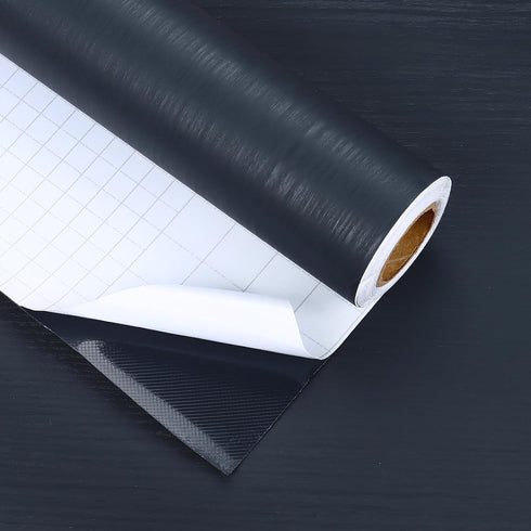 Thicken Peel and Stick Countertops Wood Contact Paper for Cabinets and Drawers Navy Blue Peel and Stick Wallpaper Self Adhesive Faux Wood Grain Co...