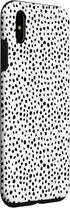 iPhone XS Max Popular Dalmatian Pattern, White w Brush Stroke Black Spots Case...