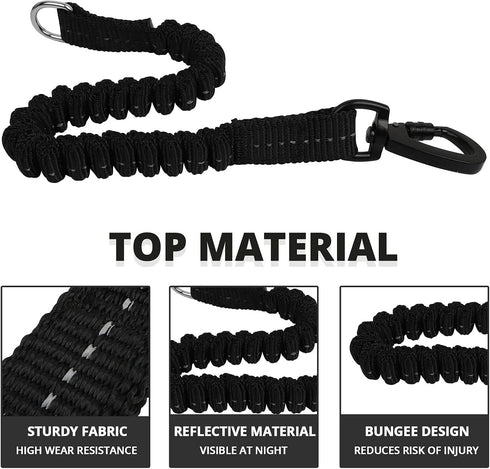 Long Dog Leash 15 FT: Heavy Duty Rope Leashes for Dogs Training with Swivel Lockable Hook Reflective Threads Bungee and Padded Handle - Dog Lead f...
