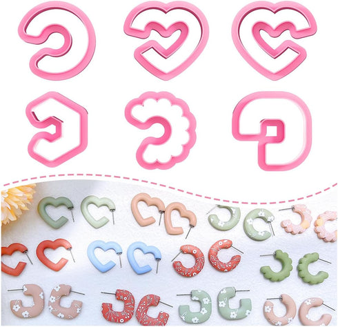 Keoker Clay Cutters for Polymer Clay Jewelry, hoop Polymer Clay Cutters for Earrings jewelry Making, 5 Shapes Potted Plant Clay Earrings Cutters, ...