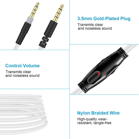 Cloud Alpha Cable Replacement Audio Aux Cord Compatible with HyperX Cloud Alpha Cloud Mix Cloud Alpha S Logitech G633 G933 Gaming Headsets with Mu...