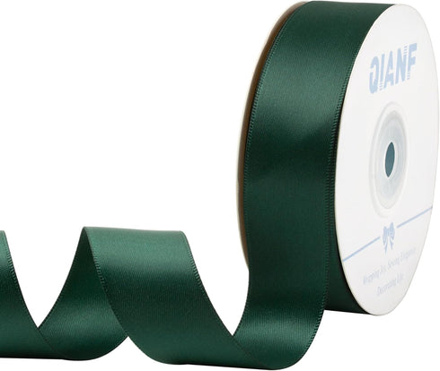 1 Inch Double Face Satin Ribbon Hunter Green Ribbon for Gift Wrapping Hair Bows Making Chair Sash Valentine's Day Wedding Birthday Party Invitatio...