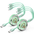 YKZ Multi Charging Cable 2Pack, 3-in-1 USB Retractable Phone Charger Cord with USB C/Micro USB/IP Port for Phones and Tablets, Perfect for Car/Tra...