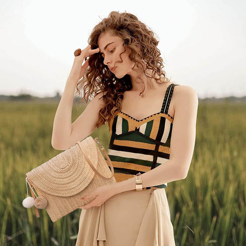 Dailyacc Straw Shoulder Bag For Women Woven Purse Beach Envelope Clutch Straws Wallet...