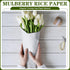 2 Rolls 10.43 x 287.4 Inch of Mulberry Paper Traditional Handmade Rice Paper Decoupage Papers Roll Natural Decoupage Tissue Paper Origami Paper Ro...