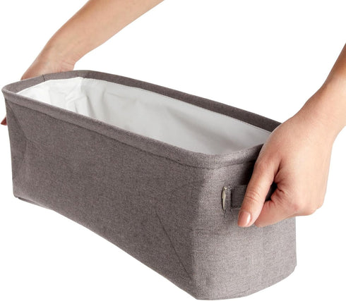 Juvale Toilet Paper Storage Basket for Bathroom Organizing, Rectangular Bin for Fabric Storage, Counter (Gray, 16 x 6 x 5.5 In)...