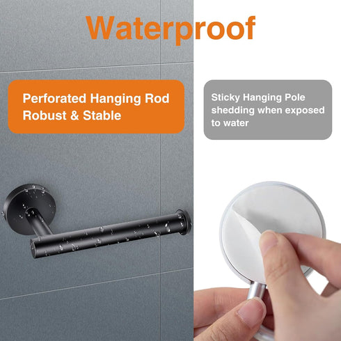 Matte Black Bathroom Toilet Paper Holder, Premium Thicken SUS304 Stainless Steel Rustproof Wall Mounted Toilet Tissue Roll Holder for Bathroom, Ki...