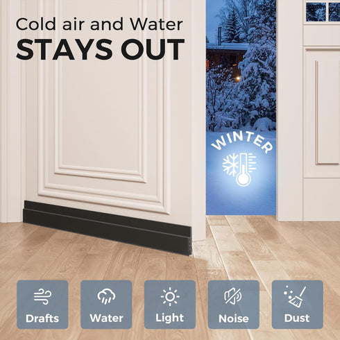 GroTheory 2 Pack Under Door Draft Stopper, Home Improvement, Weather Stripping Door Seal, Bottom of Door Sweep, Garage Window Blocker Noise Dust I...