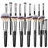 16Pcs ULTRA SOFT Black labeled Makeup Brushes set Contains large powder Flat Foundation Blending Blush Face contour Concealers Brush (16Pcs Matte ...