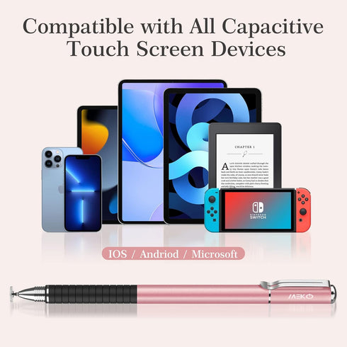 MEKO Stylus Pens for Touch Screens, 2 in 1 Universal Disc Stylus Pens for iPhone, iPad and All Capacitive Cell Phones, Tablets, Laptops Bundle wit...