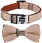 Soft &Comfy Bowtie Dog Collar,Detachable and Adjustable Bow Tie Collar,for Small Medium Large Pet (S, Brown)...