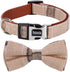Soft &Comfy Bowtie Dog Collar,Detachable and Adjustable Bow Tie Collar,for Small Medium Large Pet (S, Brown)...
