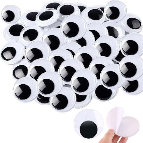 100 Pieces Wiggle Eyes, 1.2 inch Googly Eyes with self Adhesive Round Plastic for Crafts Making and Party Decorations...