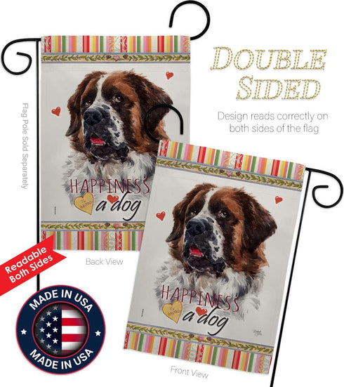Breeze Decor St. Bernard Dog Happiness Garden Flag Puppy Spoiled Paw Canine Fur Pet Nature Farm Animal Creature House Decoration Banner Small Yard...