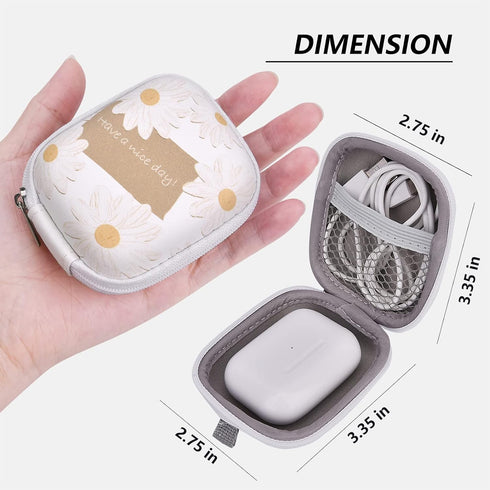 Earbud Case, AIRSPO Airpods Pro 2nd Generation Earphone Organizer Carrying Case Small Storage Bag Hard EVA Shockproof Cover with Carabiner Clip(Wh...