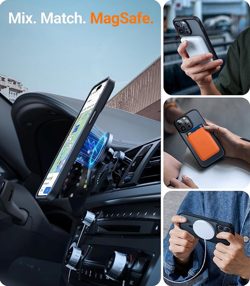 TORRAS Stronger Magnetic for iPhone 13 Pro Case, 12FT Military Grade Drop Tested, Compatible with MagSafe, Slim Protective Matte Silicone for iPho...