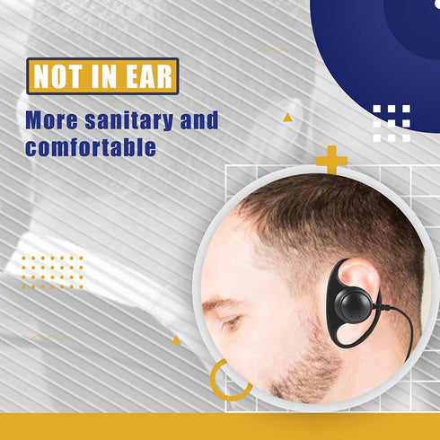 Retevis Walkie Talkie Earpiece with VOX, Hands Free, Coil Design, D Shaped, for RT22 RT68 RT21 H-777 RT27 RT86 RB68, Compatible with Kenwood pxton...